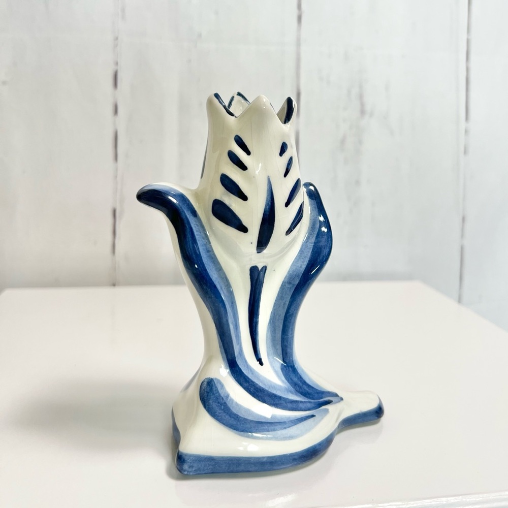 Vintage Royal Delft Blue Holland Bud Vase Tulip Shaped Hand Painted